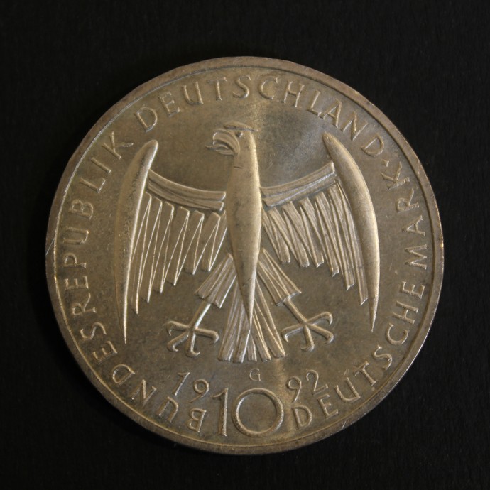 Käthe Kollwitz Münze, Rückansicht/ LWL (vergrößerte Bildansicht wird geöffnet)
