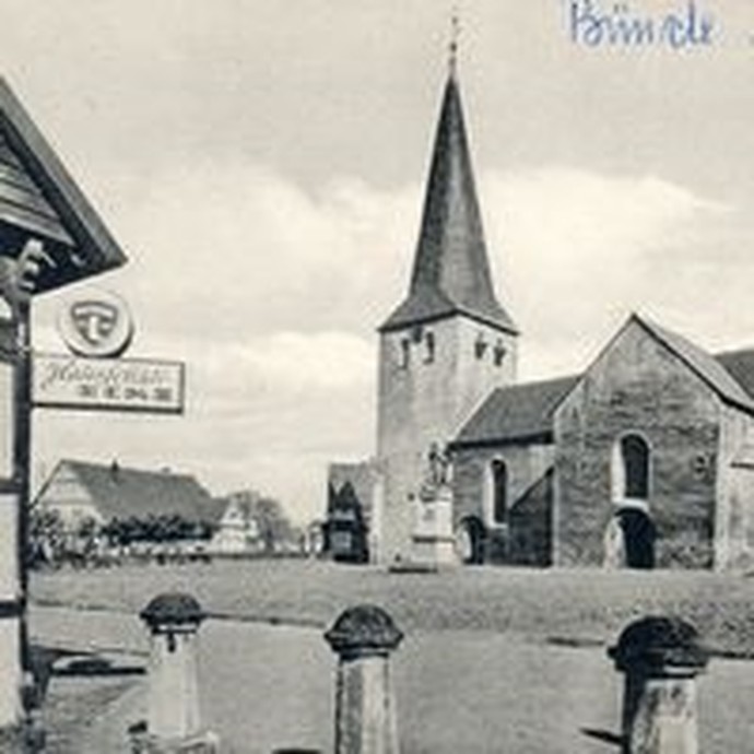 Historische Aufnahme der Laurentiuskirche in Bünde