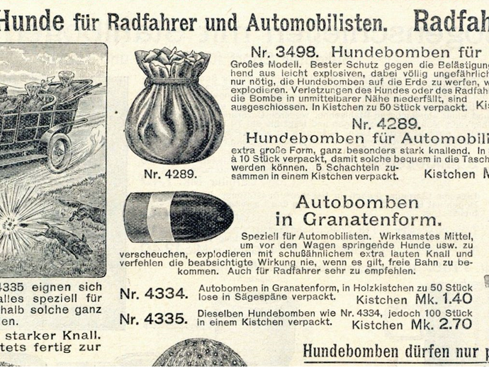 Einige Hundebomben eigneten sich auch für Autofahrer (vergrößerte Bildansicht wird geöffnet)