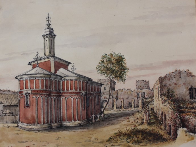 Kirche St. Johannis in Focșani, Aquarell. 03.10.1859. (vergrößerte Bildansicht wird geöffnet)
