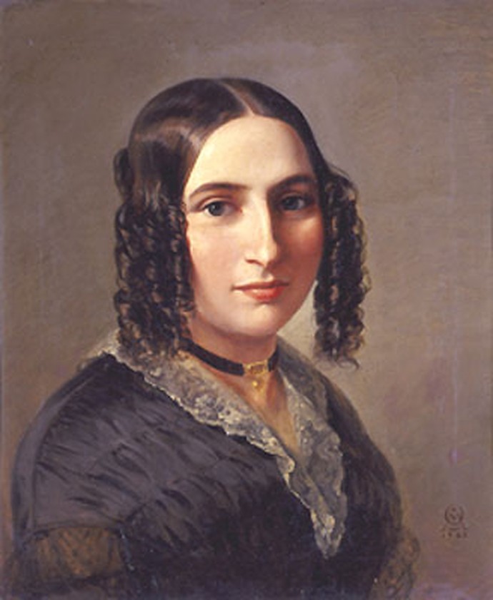 Fanny Hensel, Ölgemälde von Moritz Daniel Oppenheim aus dem Jahr 1842.