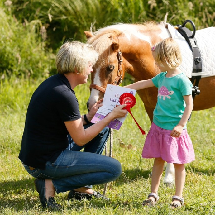 Kinderbewegungsabzeichen mit Pony (vergrößerte Bildansicht wird geöffnet)