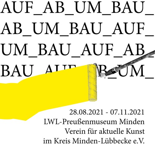 Logo der Ausstellung AUF_AB_UM_BAU