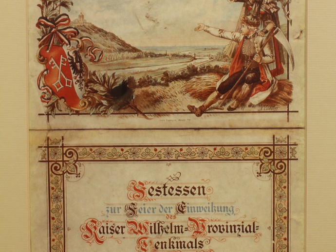 Einladung zum Festessen zur Feier der Einweihung des Kaiser Wilhelm-Provinzial-Denkmals im Kaiserhof zu Porta Westfalica am 18. October 1896 (vergrößerte Bildansicht wird geöffnet)