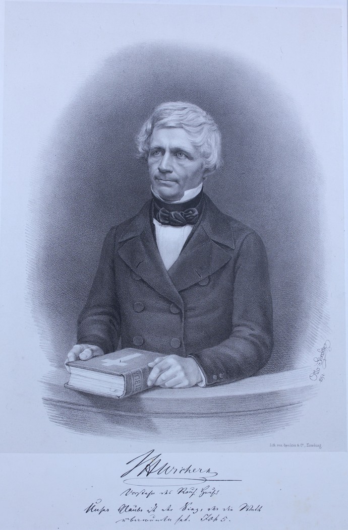 Johann Hinrich Wichern, Lithographie von Speckter u. Co., 1851.